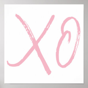 XO-Liebe und Hugs Pink Script Poster