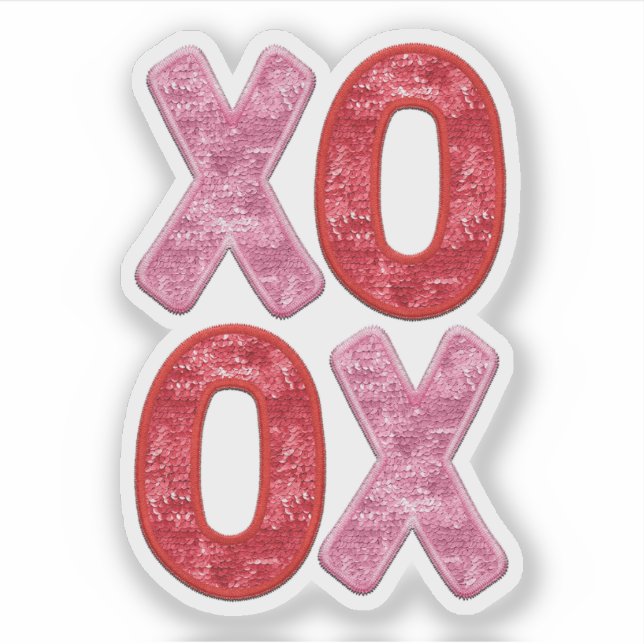 XO OX - Kiss Hug Hug Kiss Valentine Sticker (Vorderseite)