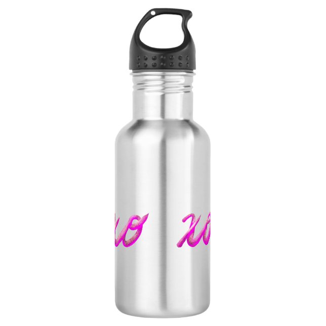 Xo-pink Edelstahlflasche (Vorderseite)