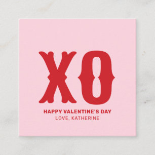 XO rosa moderne niedliche Typografie Valentinstag Begleitkarte
