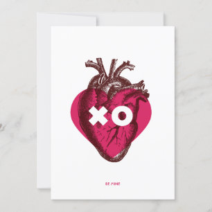 XO Valentine Herzflatkarte. Karte