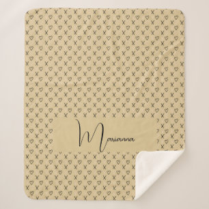 Xo Valentines Hearts Muster Mit Monogramm Sherpadecke