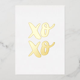 XO. Valentinstag umarmt und küsst. Gold modern Folien Feiertagskarte