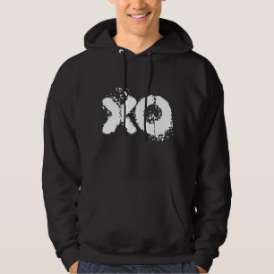 XO Weiße Textmänner schwarz Hoodie