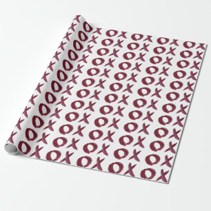 XO X O Hugs & Kisses in Red Trendy Wrapping Paper Geschenkpapier