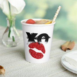 XO XO küssen mir Retrogetränke /Stag, GRILLEN Fun  Pappbecher