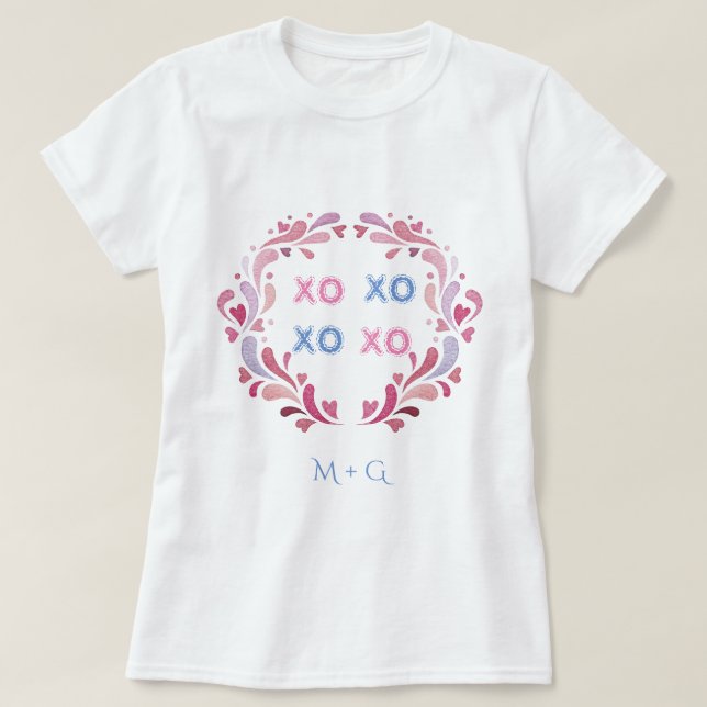 XO XO Valentinstag T-Shirt (Design vorne)