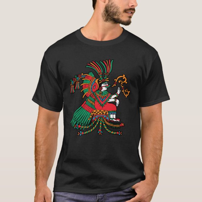 Xochiquetzal - Blume Feather - Göttin der Liebe T-Shirt (Vorderseite)