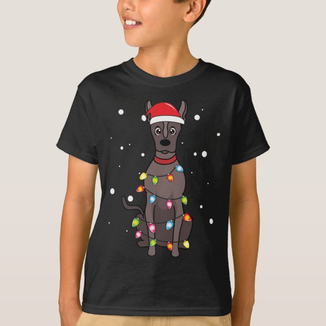 Xolo Christmas Lights Mama Vater Dog Geschenk T-Shirt (Vorderseite)