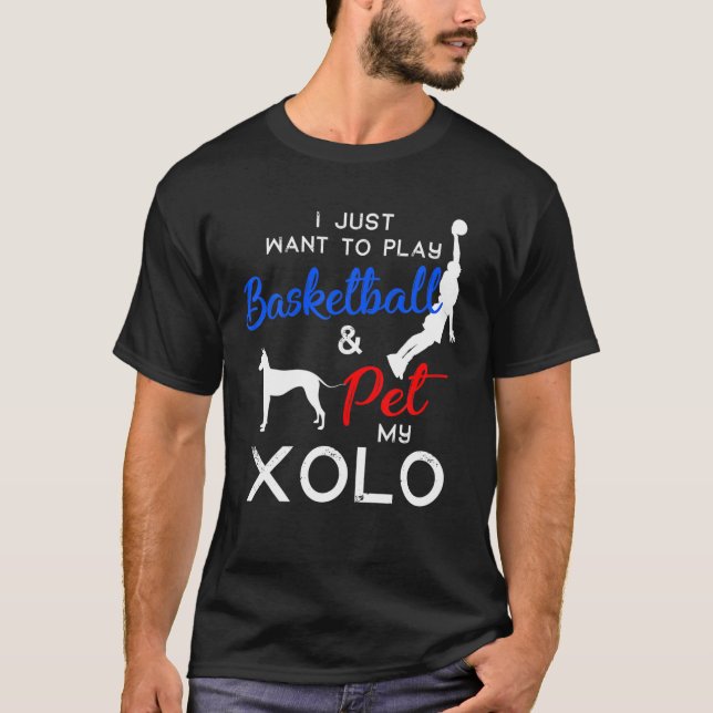Xolo Funny Basketball Dog Owner Lover Xmas Geschen T-Shirt (Vorderseite)