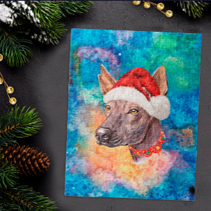 Xoloitzcuintle Mexikanischer haarloser Hund Weihna Puzzle