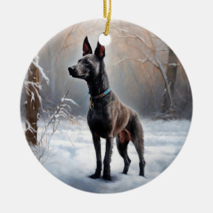 Xoloitzcuintli Lass es schneien Weihnachten Keramik Ornament