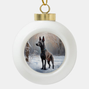 Xoloitzcuintli Lass es Weihnachten Keramik Kugel-Ornament