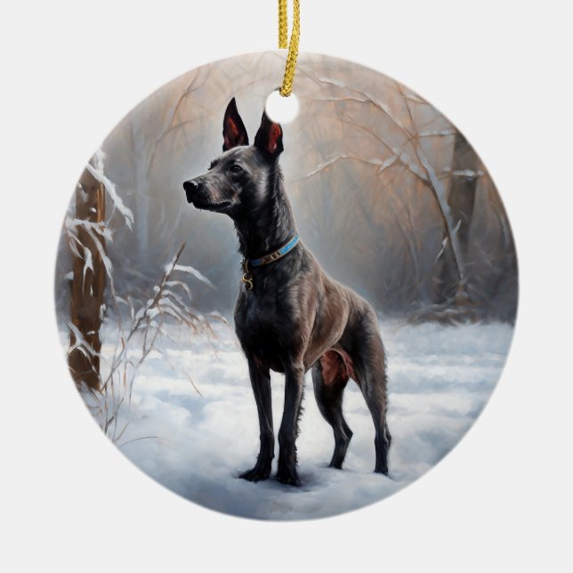Xoloitzcuintli Lass es Weihnachten Keramik Ornament (Vorne)