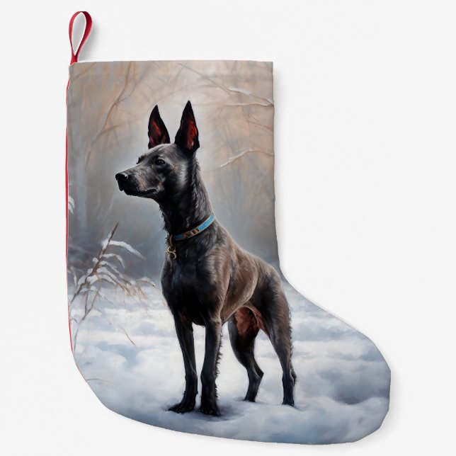 Xoloitzcuintli Lass es Weihnachten Kleiner Weihnachtsstrumpf (Vorderseite)