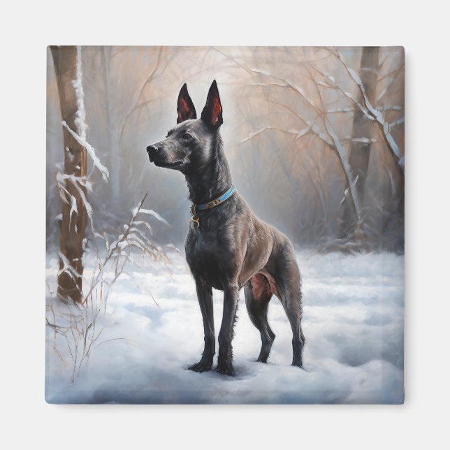 Xoloitzcuintli Lass es Weihnachten Magnet (Vorne)