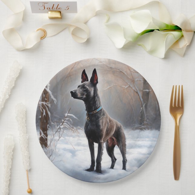 Xoloitzcuintli Lass es Weihnachten Pappteller