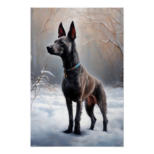 Xoloitzcuintli Lass es Weihnachten Poster (Vorderseite)