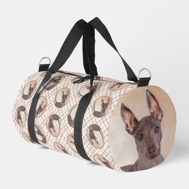 Xoloitzcuintli Malerei Haarloses Leber Roter Hund  Duffle Bag (Linke Seite)