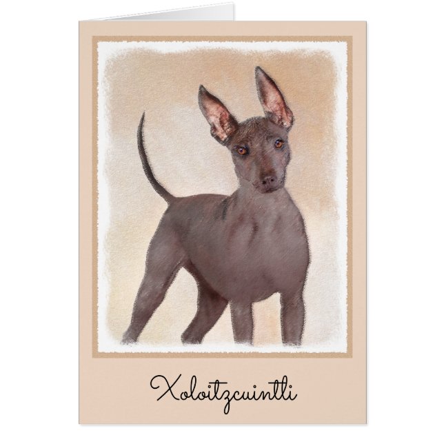 Xoloitzcuintli Malerei - Niedliche Original Dog Ar (Vorne)
