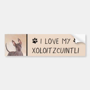 Xoloitzcuintli Malerei - Niedliche Original Dog Ar Autoaufkleber