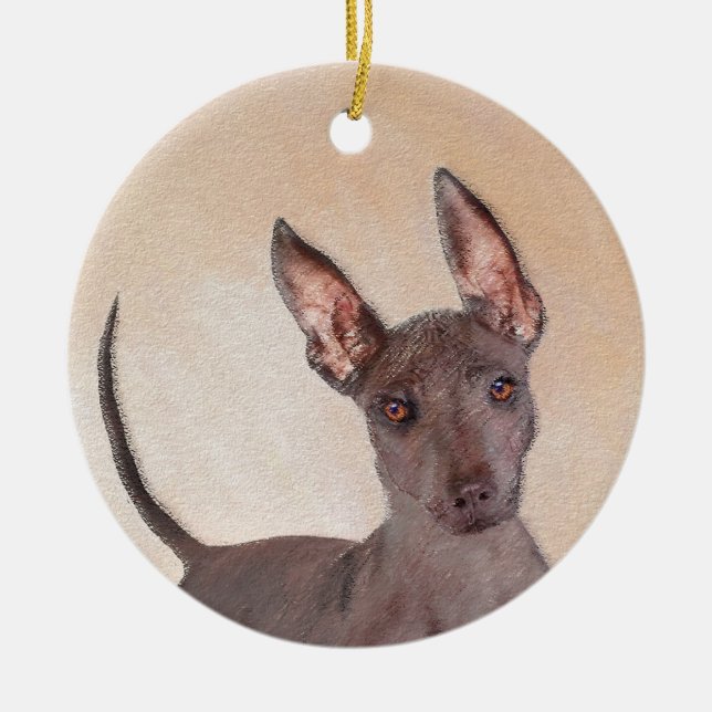Xoloitzcuintli Malerei - Niedliche Original Dog Ar Keramik Ornament (Vorne)