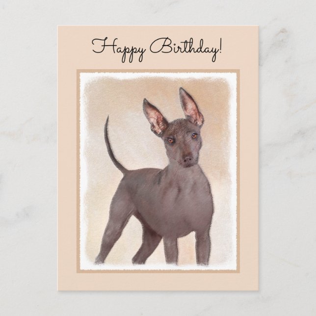 Xoloitzcuintli Malerei - Niedliche Original Dog Ar Postkarte (Vorderseite)