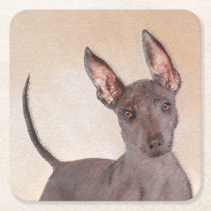 Xoloitzcuintli Malerei - Niedliche Original Dog Ar Rechteckiger Pappuntersetzer