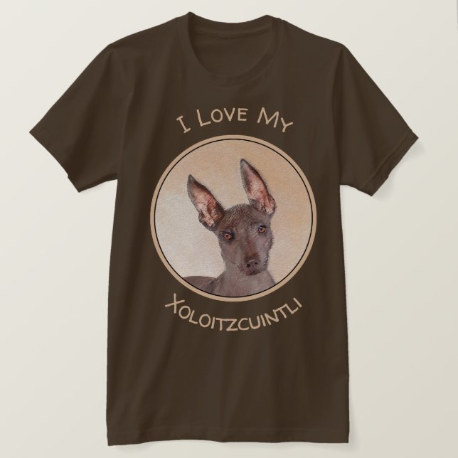 Xoloitzcuintli Malerei - Niedliche Original Dog Ar T-Shirt (Design vorne)