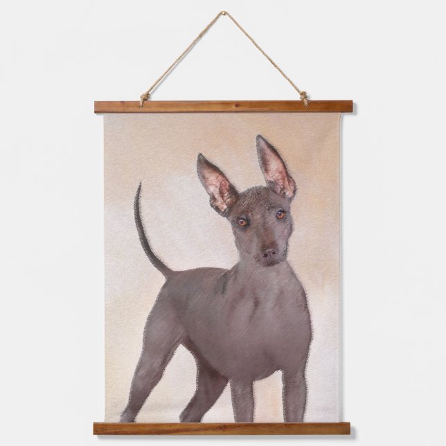 Xoloitzcuintli Malerei - Niedliche Original Dog Ar Wandteppich Mit Holzrahmen (Vorderseite)