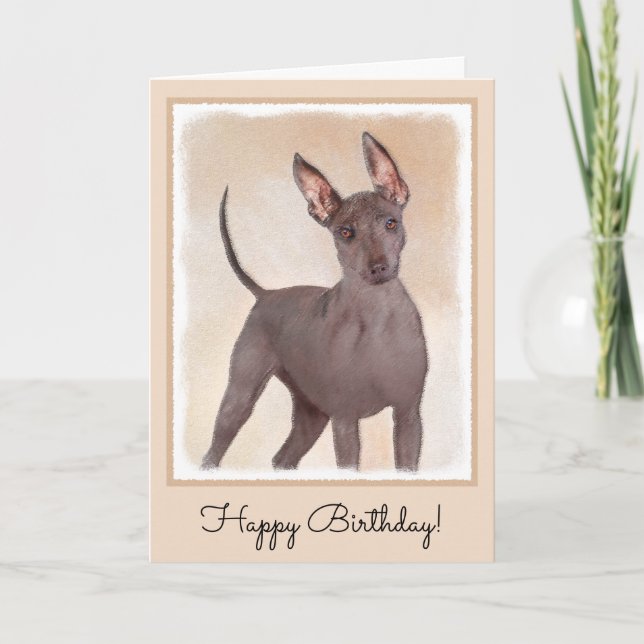 Xoloitzcuintli Malerei - Niedliche Original Hunde  Karte (Vorderseite)