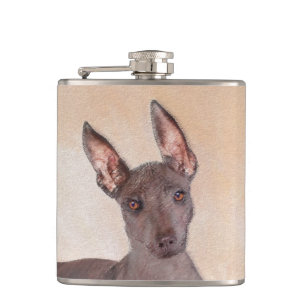 Xoloitzcuintli-Malerei - Süße originelle Hundekuns Flachmann