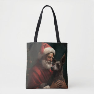 Xoloitzcuintli mit Santa Claus Festliches Weihnach