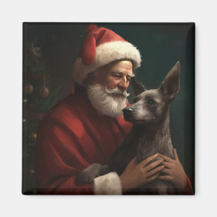 Xoloitzcuintli mit Weihnachtsmann Festive Weihnach Magnet