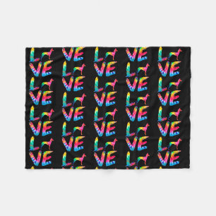 Xoloitzcuintli Xolo Tie Dye Liebe Hundemama Hund P Fleecedecke