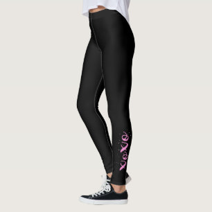xoPink Text Cool, einmalig Schwarz Leggings