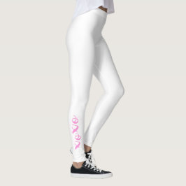 xoPink Text Cool, einzigartig Weiß Leggings
