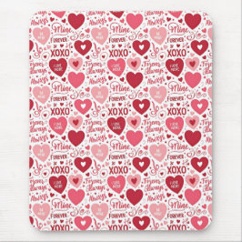 XOXO & Always Be Mine Pink Red Mousepad