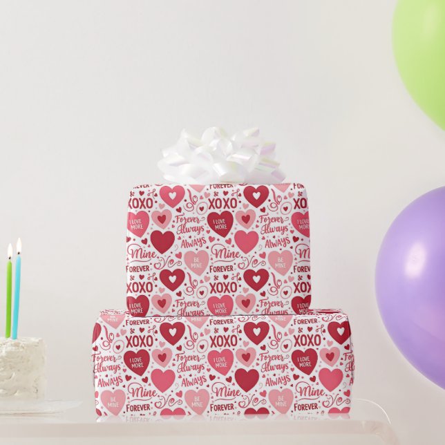 XOXO & Always Be Mine Valentinstag-Geschenkpapier Geschenkpapier (Partygeschenke)