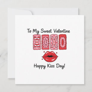 XOXO an meinen süßen Valentinstag - Frohen Kusstag Karte