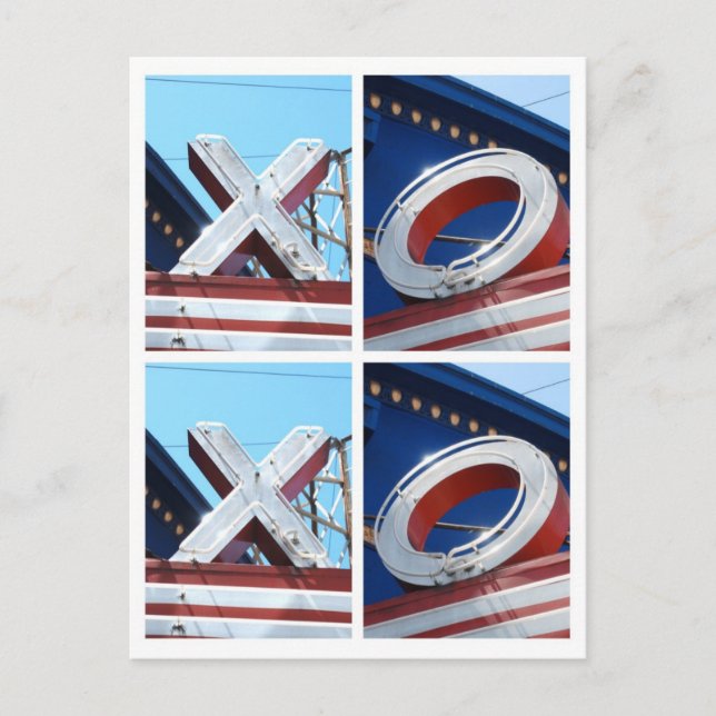 XOXO - Angesagte Umarmungen und Kisses Postkarte (Vorderseite)