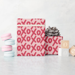 XOXO Ästhetik Dunkelrosa Geschenkpapier