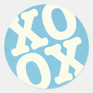 XOXO Aufkleber / Umschlag Aufkleber Blau