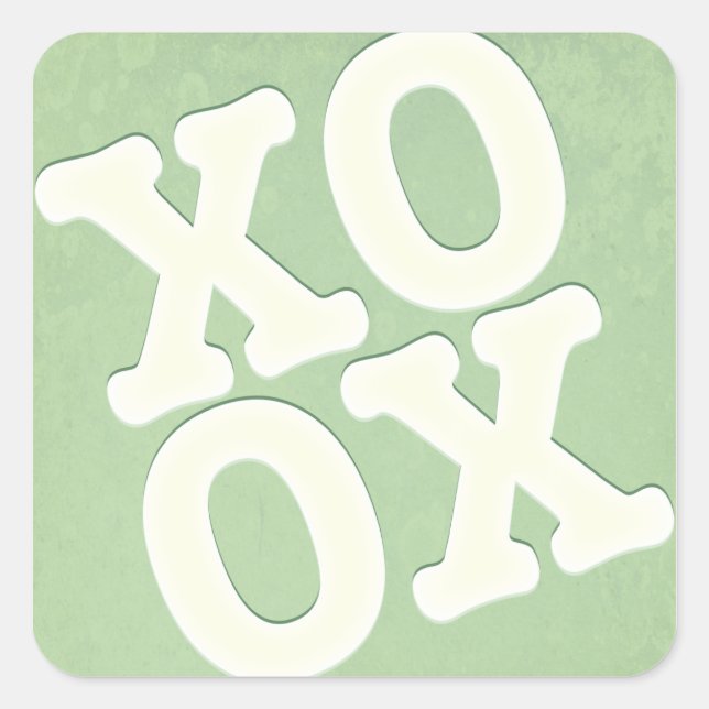 XOXO Aufkleber / Umschlag Aufkleber | Grün (Vorderseite)