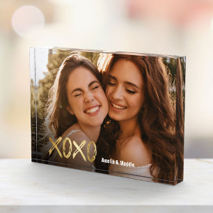 XOXO Best Friends Gold Script BESTE FREUNDIN Fotoblock