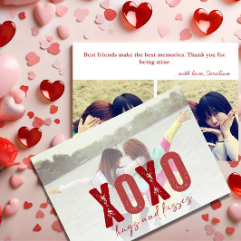 XOXO Best Friends Photo with Custom Message Feiertagskarte