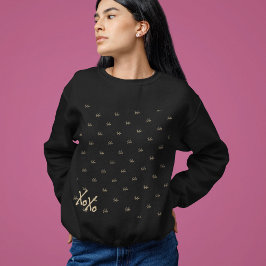 XOXO Black Gold Typografie Niedlich Sweatshirt