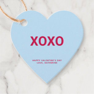 XOXO Blauer Herzspass niedlicher Valentinstag Brau Geschenkanhänger