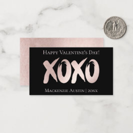 XOXO Blush Pink | Chic Brushstroke Valentinstag Mitteilungskarte