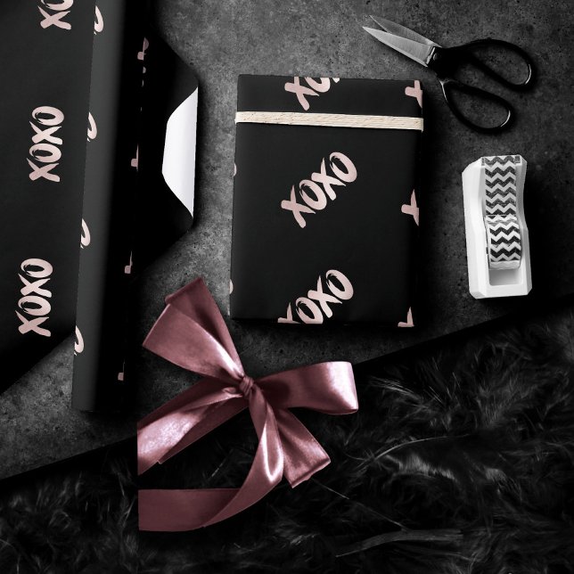 XOXO Blush Pink | Handgeschriebenes Pinselskript Geschenkpapier (Von Creator hochgeladen)